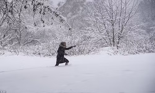 Ngoài ra, hàng trăm chuyến bay đã bị hủy bỏ, mạng lưới điện ở Moscow bị gián đoạn do ảnh hưởng của trận mưa tuyết. Ảnh: AP.