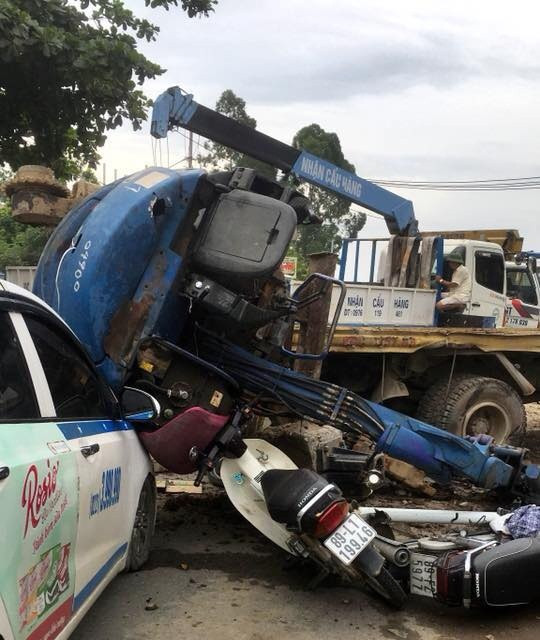 Hiện trường vụ tai nạn.