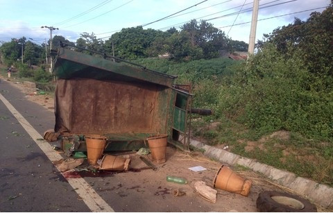 Hiện trường vụ tai nạn. Ảnh: Báo CATP HCM.