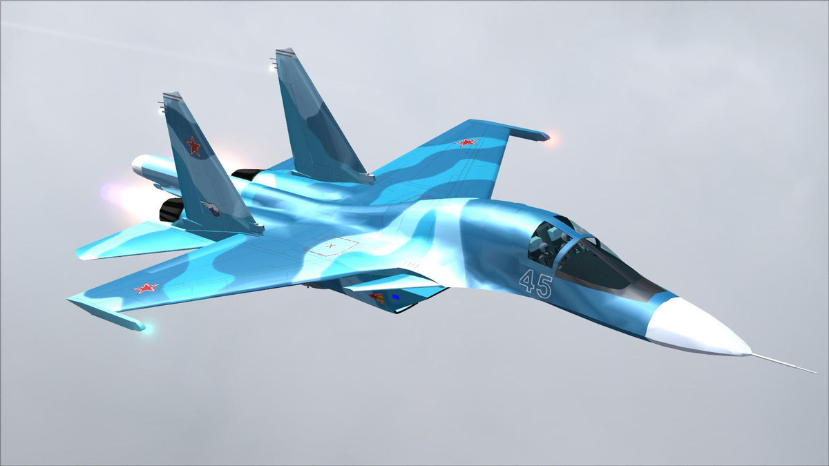 Su-34 được trang bị một khẩu pháo chính cỡ nòng 30mm kèm theo 12 giá treo dưới cánh và bụng, cho phép nó mang theo số lượng vũ khí tương đương với 10.000 kg bao gồm các loại tên lửa đối không, bom hoặc tên lửa đối đất. Nguồn ảnh: Pinterest.
