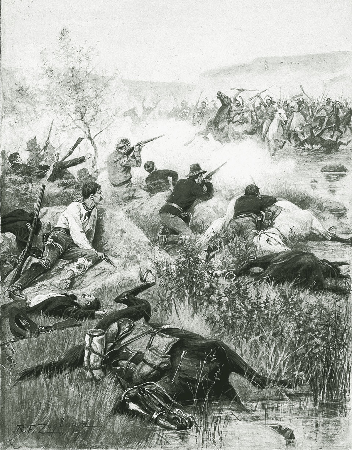 Khi này, người Mỹ với vũ khí hiện đại, quân đội có tổ chức đã tiến hành tấn công thổ dân Da Đỏ - người bản địa sinh sống ở châu Mỹ trước khi châu lục này được tìm ra. Kết quả của cuộc chiến là người thổ dân Da Đỏ đã suýt bị xoá sổ khỏi Bắc Mỹ. Nguồn ảnh: Pinterest.