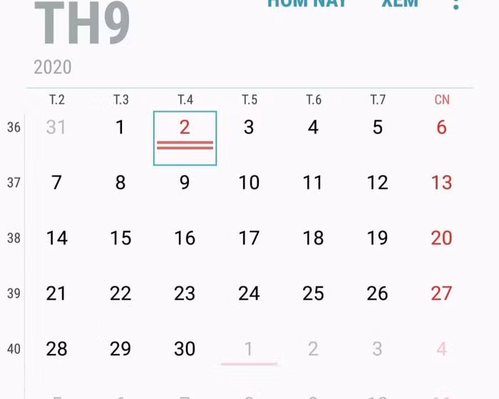 Lich nghi chinh thuc ngay Quoc khanh 2/9 nam 2020