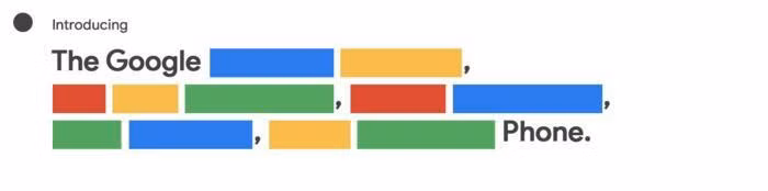 Google không tiết lộ trực tiếp ngày ra mắt chiếc smartphone giá rẻ của mình, mà bắt người xem phải vượt qua một thử thách mang tên “lorem ipsum” - xếp các màu sắc theo một trình tự đã được cài đặt sẵn. Nếu giải mã thành công, ngày ra mắt sản phẩm mới xuất hiện trên màn hình.