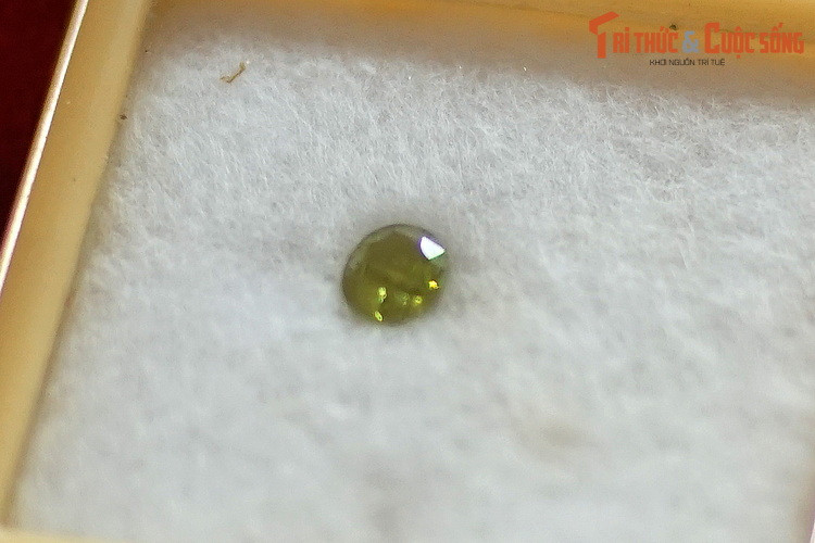 Mẫu olivine thu thập ở Pleiku, Gia Lai. Đây là khoáng vật nesosilicat có thành phần từ silicat magiê đến silicat sắt, có màu xanh lục đặc trưng. Loại đá này được gọi là peridot hoặc “ngọc lục bảo chiều tà” trong ngành công nghiệp đá quý.