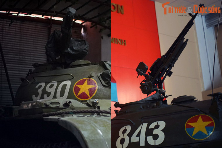 Ngược dòng thời gian, vào 11h ngày 30/4/1975, xe 843 húc vào cổng phụ của Dinh Độc Lập. Bị chết máy, đồng chí Đại đội trưởng Đại đội 4 Bùi Quang Thận, chỉ huy xe tăng 843, nhảy ra khỏi xe và mang lá cờ đỏ sao vàng vào cắm trên nóc Dinh Độc Lập.