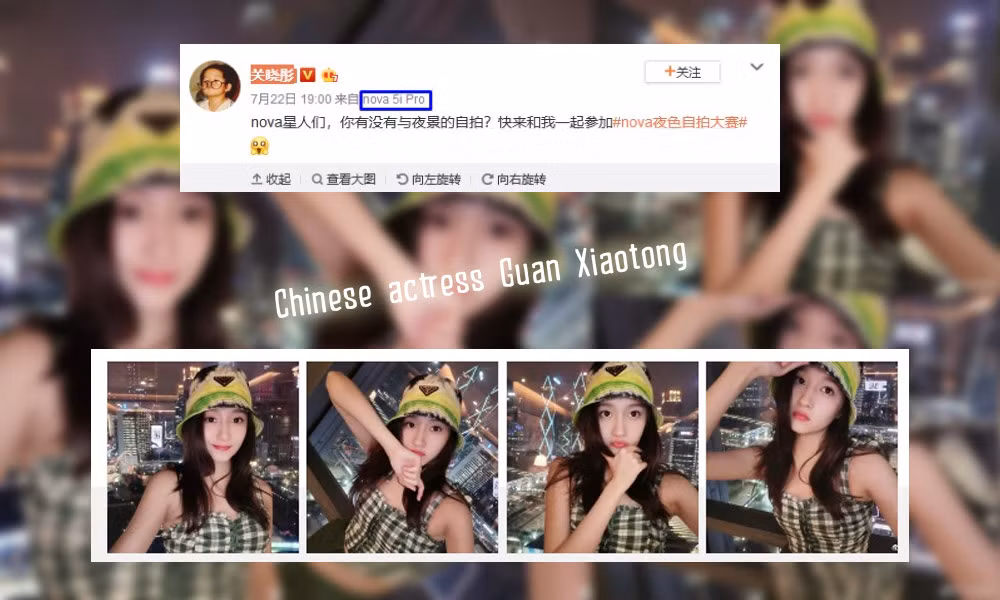 Ngay trước thời điểm Huawei phát hành mẫu Nova 5i Pro dành riêng cho thị trường Trung Quốc, nữ diễn viên Guan Xiaotong đã đăng ảnh selfie của mình lên Weibo và nhận được nhiều sự chú ý. Chiếc camera selfie 32 MP này thực sự đã không làm chúng ta thất vọng.