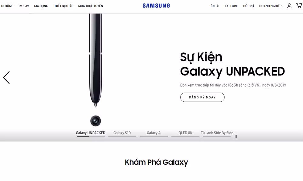 Sự kiện mang tên Samsung Unpacked đã được ấn định diễn ra vào rạng sáng 8/8 theo giờ Việt Nam. Trước thời điểm ra mắt Note 10, đúng một tuần lễ, hãng công nghệ Hàn Quốc đã mở cổng đặt hàng, cho phép người dùng oder chiếc flagship này.