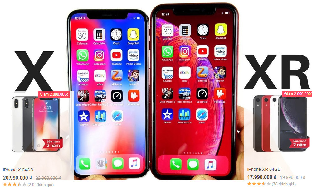 Không chịu đứng yên nhìn Samsung khuấy động thị trường, các ông lớn rất nóng mặt và cũng lập tức tung ra hàng loạt chiêu “khô máu” quyết đấu đến cùng, không để Samsung giành được khách hàng. Điển hình là giá bán chính hãng của hai mẫu iPhone X và iPhone Xr đều được giảm đồng loạt 3 triệu đồng.