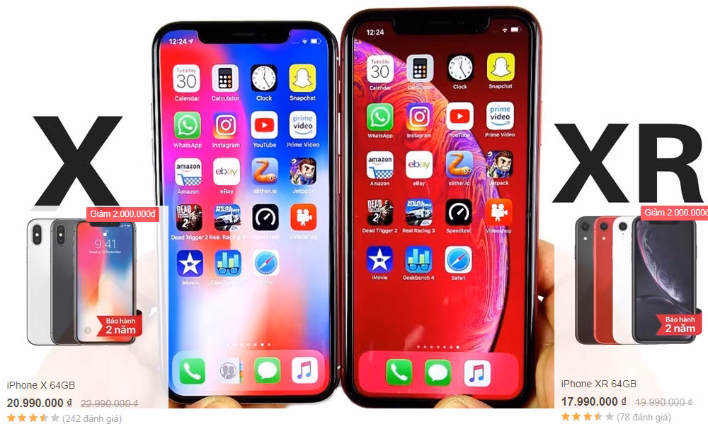 Không chịu đứng yên nhìn Samsung khuấy động thị trường, các ông lớn rất nóng mặt và cũng lập tức tung ra hàng loạt chiêu “khô máu” quyết đấu đến cùng, không để Samsung giành được khách hàng. Điển hình là giá bán chính hãng của hai mẫu iPhone X và iPhone Xr đều được giảm đồng loạt 3 triệu đồng.