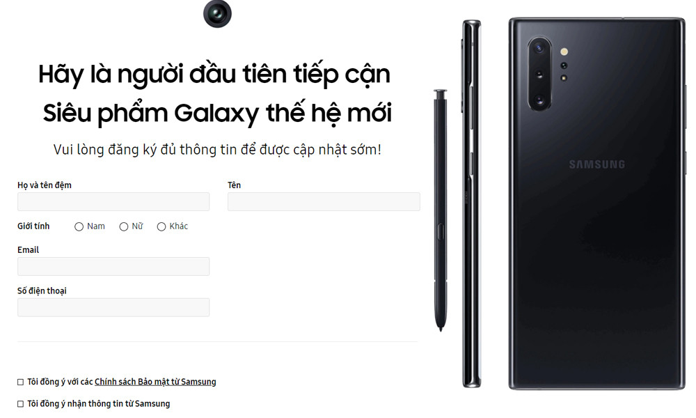 Dành riêng cho người dùng trả thẳng, Samsung đẩy khuyến mãi đặt trước lên tới 10 triệu đồng chênh lệch so với giá khi Galaxy Note 10 được bán ra. Đồng thời, hãng cũng tung ra chương trình “thu cũ, đổi mới” dành cho người dùng đang sở hữu các mãu điện thoại Galaxy S10, S10+, S10e hoặc Note 9, để nhận được cơ hội sở hữu Note 10 với giá hời.