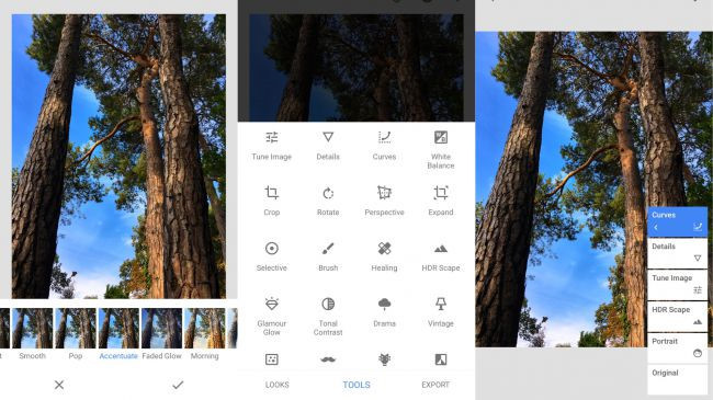  Snapseed: Ứng dụng chỉnh sửa ảnh tên tuổi này được coi như một tượng đài, biểu trưng cho sự tối giản và mạnh mẽ. Chỉ với những thao tác rất cơ bản, bạn có thể áp màu, chỉnh sáng, xóa mụn, kéo chân… và theo dõi quá trình bức ảnh thay đổi, so sánh trực tiếp với bản gốc, sau đó xuất bản một tác phẩm như ý. Càng đào sâu vào các chức năng, người dùng sẽ càng phám phá ra các hiệu ứng siêu việt, y như một phiên bản “Photoshop” dành riêng cho iPhone vậy.