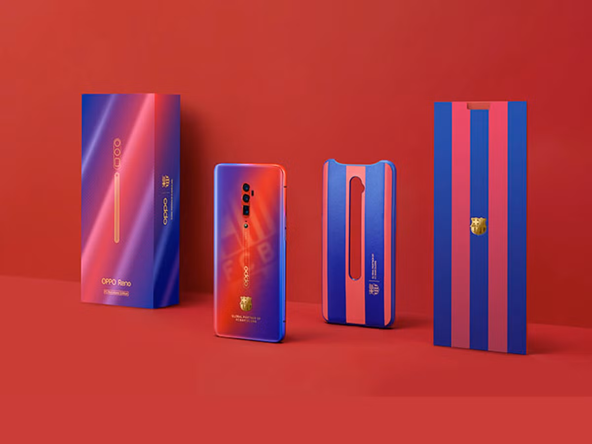 Đỏ và xanh đậm là hai tone màu đặc trưng được mix trên chiếc flagship của OPPO, dựa theo màu cờ và áo thi đấu của CLB Barcelona. Hai màu xanh và đỏ đan xen nhau sẽ được ép nhiệt trên mặt lưng, để tạo ra hiệu ứng thị giác đặc biệt ở vùng chuyển đổi giữa hai màu.