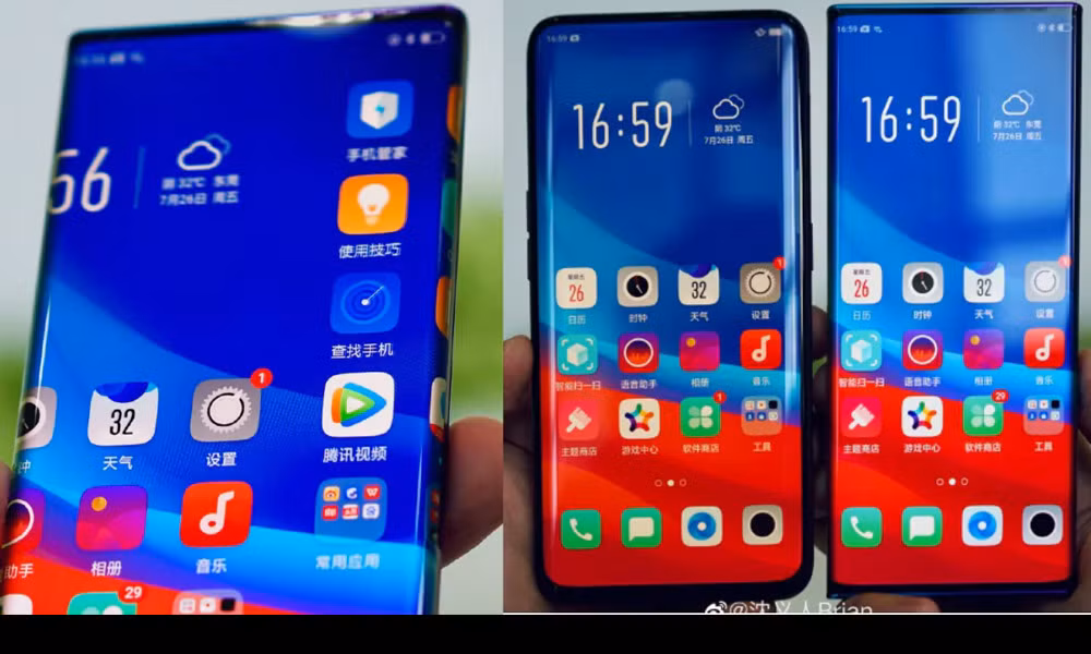 Cách tiếp cận này được cho là “vừa giống mà lại không giống” Samsung. Cũng vẫn là màn hình cong hai bên, nhưng Oppo đã xử lý thiết kế hoàn toàn khác. Cạnh trái và cạnh phải của màn hình trên mẫu máy cong tới 88°, cho phép tỷ lệ hiển thị được đẩy lên rất cao, so với tỷ lệ hiển thị thường thấy của các mẫu máy đang có trên thị trường.