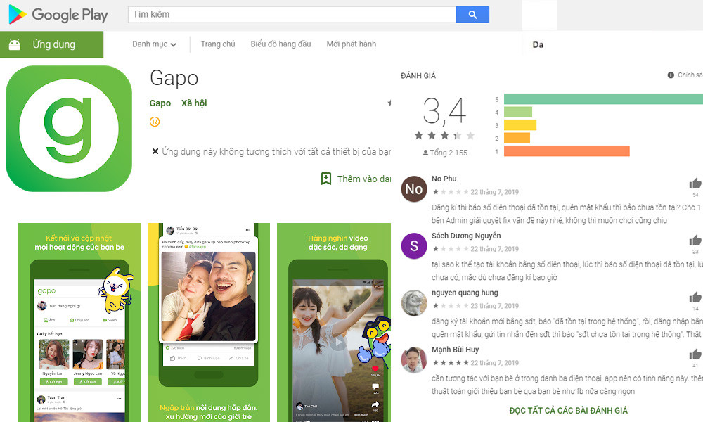 Hiện ứng dụng được đánh giá mức 3,4/5 sao tại Google Play và 3,6/5 sao trên Apple AppStore. Nhiều người dùng liên tục phàn nàn về các lỗi gặp phải.