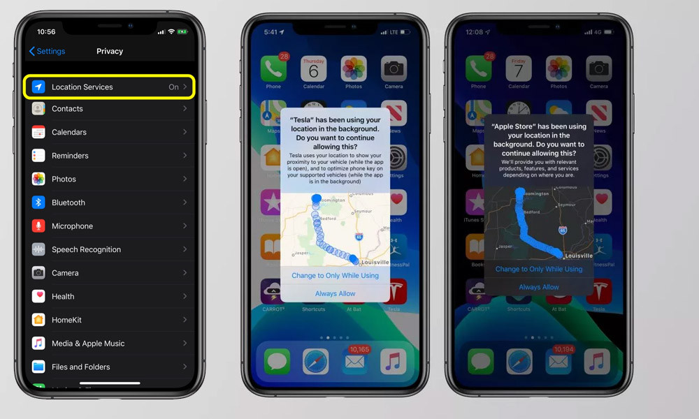 Kiểm soát các ứng dụng định vị vị trí chặt chẽ hơn: Giờ đây, mỗi khi ứng dụng bản đồ, thời tiết hay các dịch vụ sử dụng định vị, người dùng sẽ nhận được thông báo cụ thể. Trên thông báo hiển thị, người dùng cũng có thể cho phép hoặc từ chối, không cho phép định vị thiết bị.