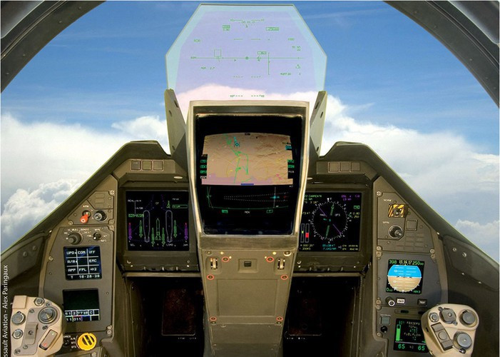 Rafale được trang bị hệ thống điện tử hàng không tiên tiến. Buồng lái kiểu "nhà kính" hiện đại với các màn hình LCD khổ lớn cung cấp thông tin chi tiết về vũ khí, nhiên liệu và môi trường xung quanh máy bay.