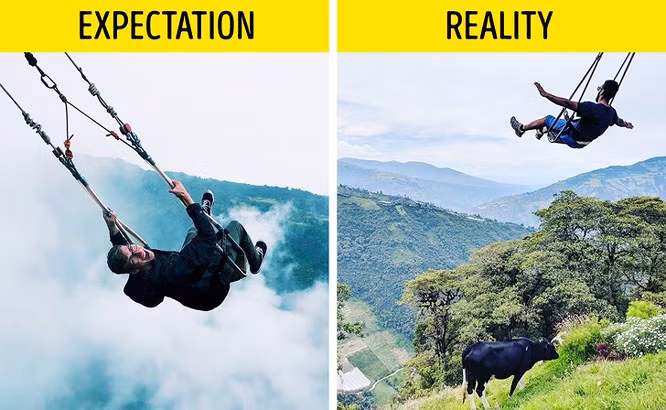 4. Đu quay ở nơi tận cùng thế giới, Banos, Ecuador: Đu quay nổi tiếng thế giới ở Ecuador là một ví dụ xác đáng nhất chứng minh rằng mọi thứ phụ thuộc vào góc độ phù hợp. Khi bạn nhìn vào những bức ảnh hùng vĩ thơ mộng này, có vẻ như có một vực thẳm dưới ngay dưới chân bạn và bạn có thể chạm tay vào cả bầu trời. Thực tế, đây chỉ là một ngọn đồi dốc đứng mà thôi!