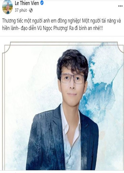 Đạo diễn Lê Thiện Viễn thương tiếc người đồng nghiệp. Ảnh chụp màn hình