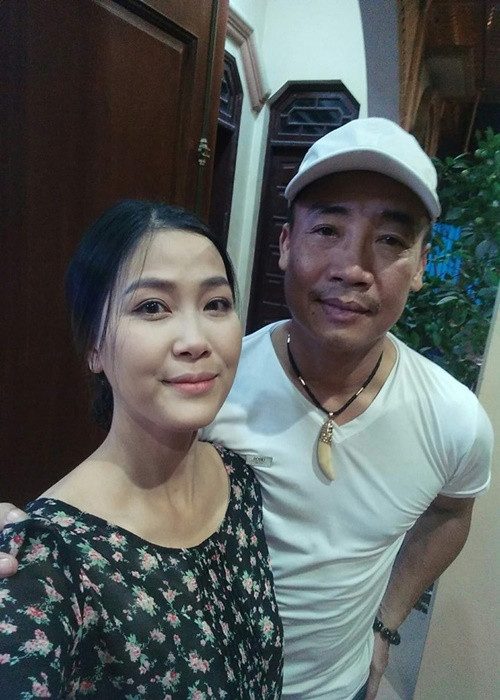 Diễn viên Lương Ngọc Dung chia sẻ hình ảnh bên diễn viên Trọng Nguyên. Ảnh: FBNV