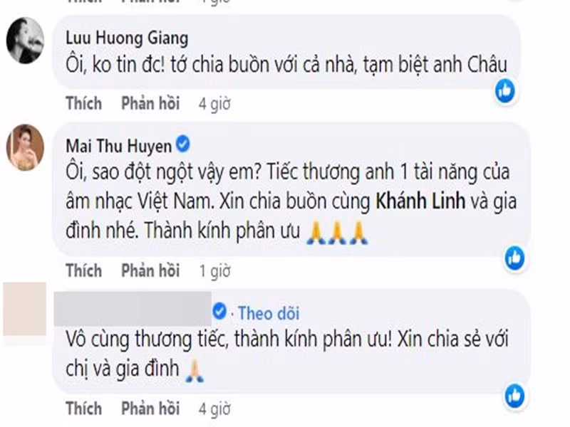 Mai Thu Huyền, Lưu Hương Giang bàng hoàng trước sự ra đi của nhạc sĩ Ngọc Châu. Ảnh chụp màn hình