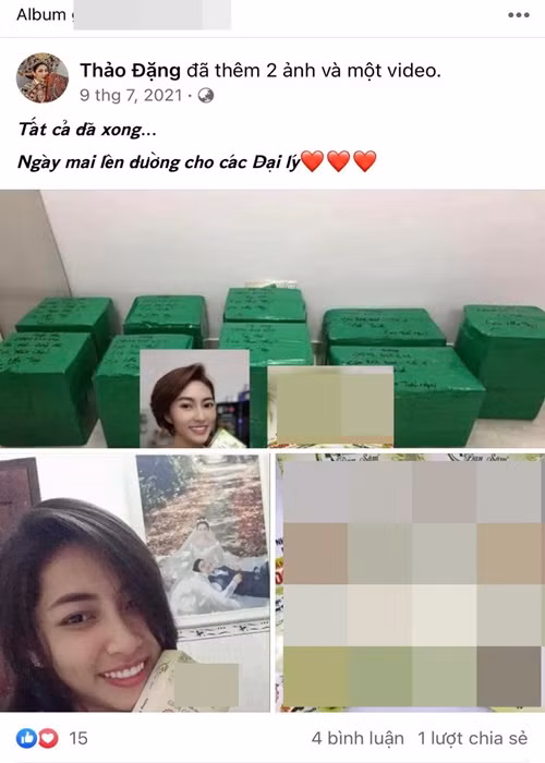 Cô đăng tải loạt ảnh chụp từng làm nhà phân phối trước khi lên TP HCM.