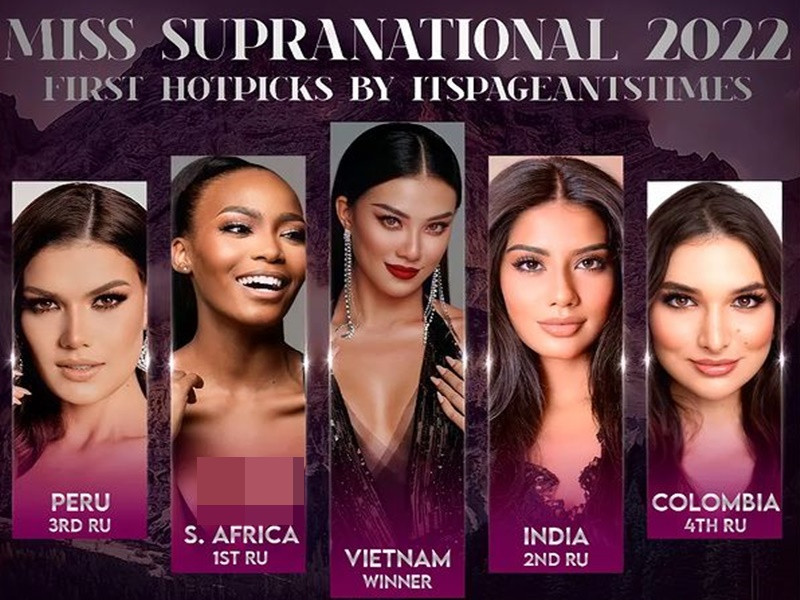 Trong bảng dự đoán, Kim Duyên vượt mặt các đại diện Nam Phi, Ấn Độ, Peru và Colombia.