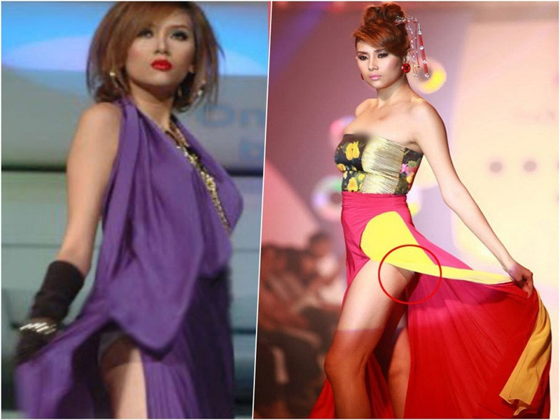 Vì mạnh tay hất tà váy, siêu mẫu Võ Hoàng Yến vô tình hớ hênh vòng 3. Ảnh: Sức khỏe và đời sống