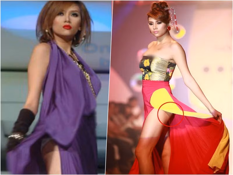 Vì mạnh tay hất tà váy, siêu mẫu Võ Hoàng Yến vô tình hớ hênh vòng 3. Ảnh: Sức khỏe và đời sống