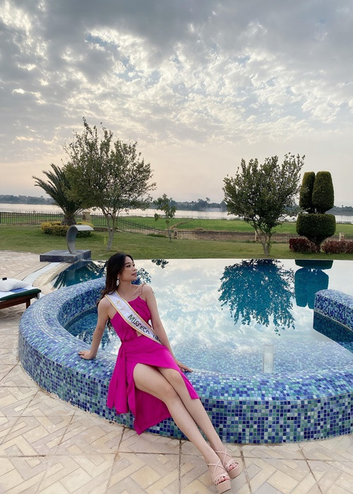 Hoài Phương "mang chuông đi đánh xứ người" sau khi đoạt danh hiệu á hậu 3 Miss Eco Vietnam 2022 - Hoa hậu Môi trường Việt Nam 2022. Ảnh: Tiền Phong