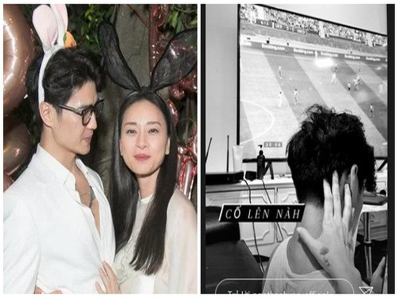Trước tin đồn chia tay, Ngô Thanh Vân chia sẻ hình ảnh xem bóng đá cùng bạn trai giấu mặt. Không khó để nhận ra, chàng trai trong ảnh là Huy Trần. Ảnh: FBNV