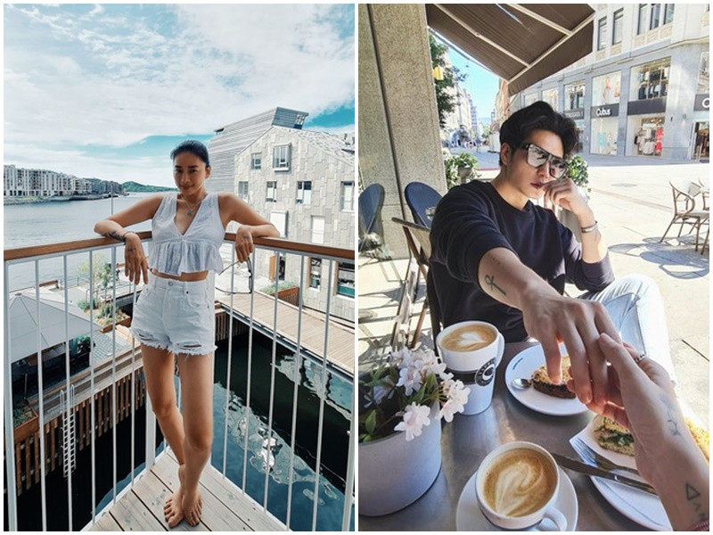 Tháng 7/2021, Huy Trần gây tò mò khi công khai đăng ảnh về Na Uy, quê hương thứ hai của Ngô Thanh Vân. Trên trang Instagram cá nhân, CEO Việt kiều khoe bức ảnh nắm tay bạn gái, kèm theo đó là dòng chú thích: "Theo baby về quê". Trên Instagram, Ngô Thanh Vân cũng khoe ảnh check in ở Na Uy. Dù không lộ mặt trong ảnh chụp chung nhưng dựa vào hình xăm và địa điểm check-in trùng nhau cũng đủ để fan đoán ra Ngô Thanh Vân và tình trẻ bên nhau. Ảnh: FBNV