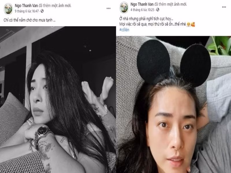 Tháng 6/2021, Ngô Thanh Vân - Huy Trần vướng nghi vấn tình cảm rạn nứt do loạt chia sẻ ẩn ý. Ngô Thanh Vân đăng ảnh cô gái ngồi một mình kèm chú thích: "And again I find myself longing (tạm dịch: Và một lần nữa tôi thấy mình lại khao khát). Nữ diễn viên còn đăng status đầy tâm trạng: "Chỉ có thể nằm chờ cho mưa tạnh" hay "Ở nhà nhưng phải nghĩ tích cực thôi, mọi việc rồi sẽ qua, mọi thứ rồi sẽ ổn, thế nhé". Trong khi đó, phía Huy Trần chia sẻ ẩn ý: "Ừ thì cứ như vậy đi" với hình ảnh tay cầm ly rượu. Ảnh: Vietnamnet