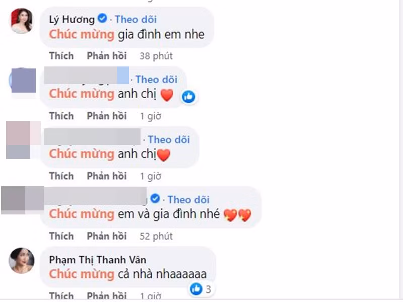 Động thái của Quý Bình làm dấy nghi vấn bà xã của anh - doanh nhân Ngọc Tiền đã sinh con. Dưới bài đăng của nam diễn viên, nhiều bạn bè đã gửi lời chúc mừng đến hai vợ chồng Quý Bình. Ảnh chụp màn hình