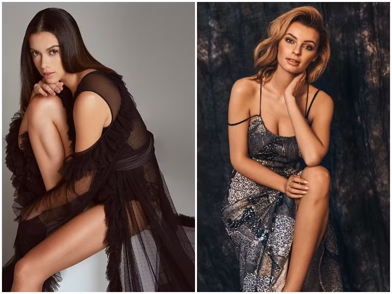 2 tân Hoa hậu đều sở hữu gương mặt xinh đẹp cùng body gợi cảm. Ảnh: Instagram Kathleen Paton, Miss World Poland