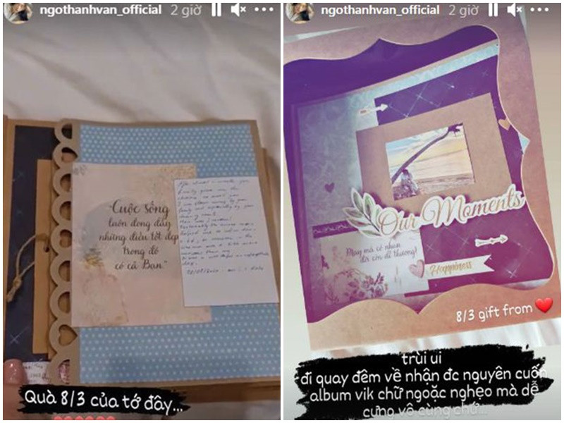 Mỗi dịp lễ, Huy Trần dành tặng Ngô Thanh Vân những món quà ý nghĩa như album ảnh chung làm bằng tay.