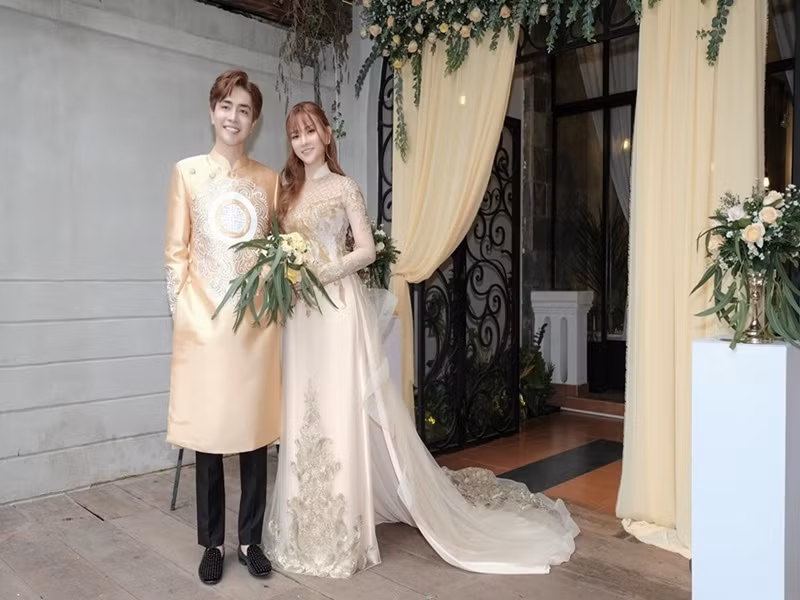 Thu Thủy từng bức xúc đáp trả tin đồn cưới chạy bầu trước khi về chung một nhà với Kin Nguyễn. Ảnh: Lao động