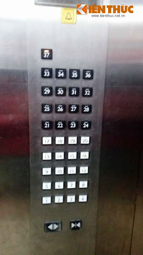 Thang máy chỉ dẫn lên tầng 37 của tòa nhà PV6.