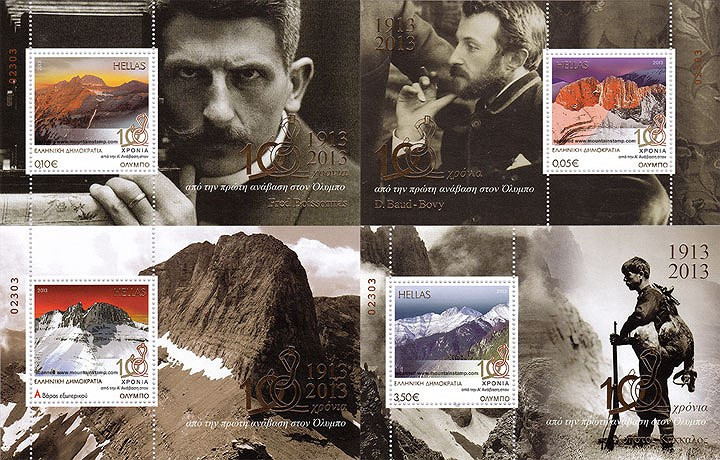 Năm 2013, người ta đã phát hành bộ tem kỷ niệm sự kiện 100 năm chinh phục núi Olympus, cùng các hình ảnh lưu niệm về các nhân vật có liên quan. Mỗi năm có khoảng 10.000 người leo núi Olympus, song hầu hết trong số đó chỉ đến đạt đỉnh cao Skolio. Ảnh KT.