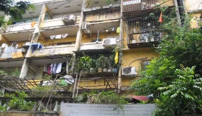 Hinh anh xau xi o nhung toa chung cu cu Ha Noi