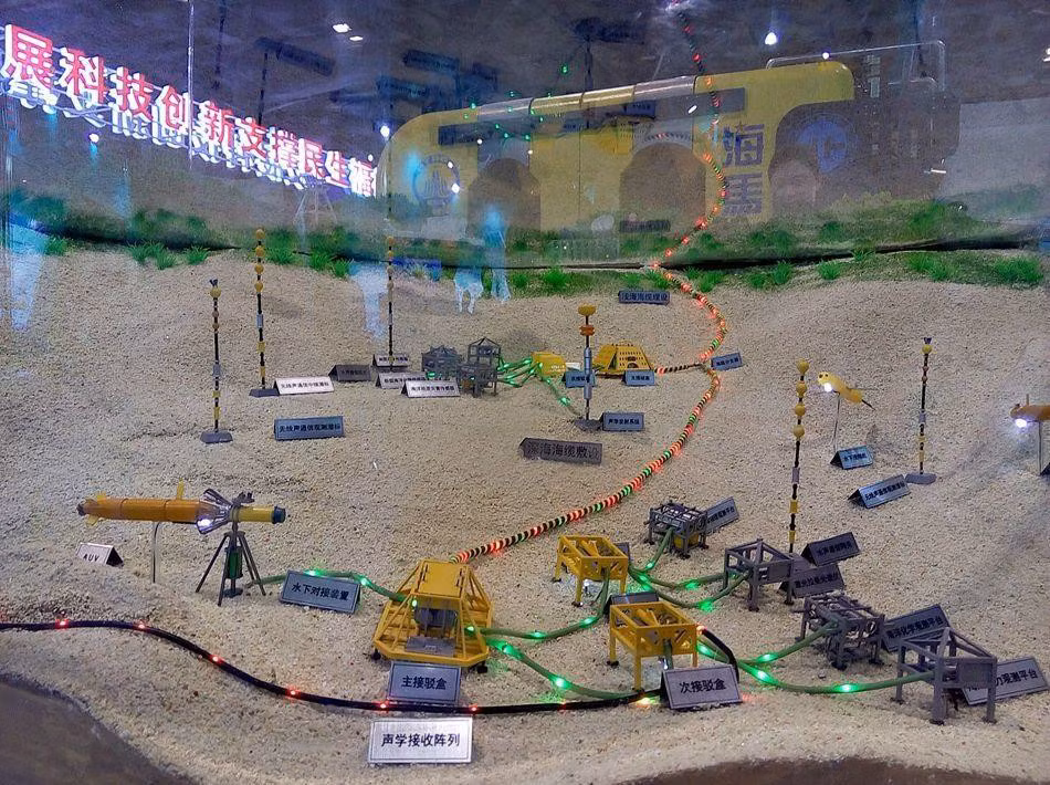 Mô phỏng cụm phòng thủ bờ biển chống ngầm dã chiến của lực lượng Hải quân Trung Quốc có khả năng triển khai trong thời gian chỉ 1 tiếng 30 phút trong mọi điều kiện địa hình. Nguồn ảnh: Sina.