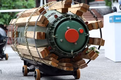 Thủy lôi UĐM do nhà máy X28, Cục Kỹ thuật, Quân chủng Hải quân sản xuất. Ảnh: QĐND