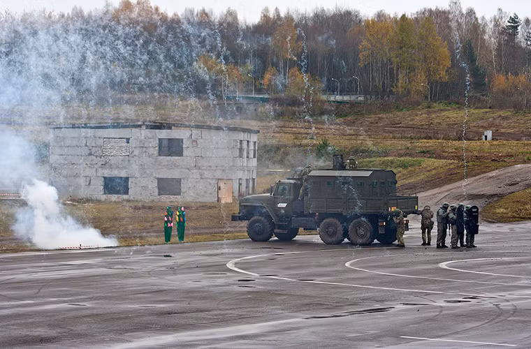 Sau cùng là màn trình diễn tác chiến của các đơn vị đặc nhiệm và chống khủng bố thuộc Bộ Nội vụ Nga. Nguồn ảnh: Sputnik.