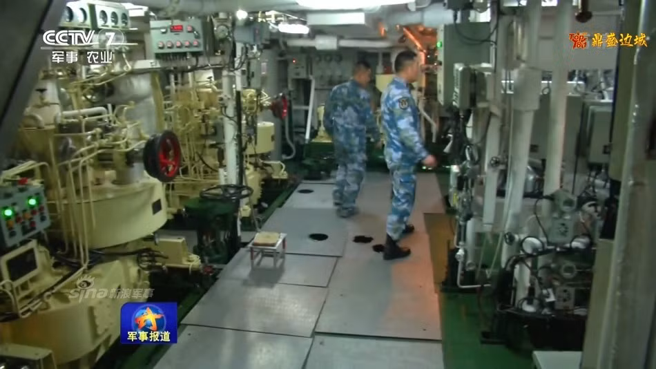Có vẻ như người Trung Quốc đã rút được kinh nghiệm từ quá trình vận hành nồi hơi trên Kuznetsov để khắc phục các lỗi kỹ thuật giúp động cơ hoạt động tốt hơn. Ảnh: CCTV7
