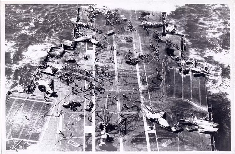 Sau tai nạn này tàu USS Enterprise được đưa về Trân Châu Cảng để sửa chữa đến đầu tháng 3/1969 nó mới chính thức tham chiến trở lại.