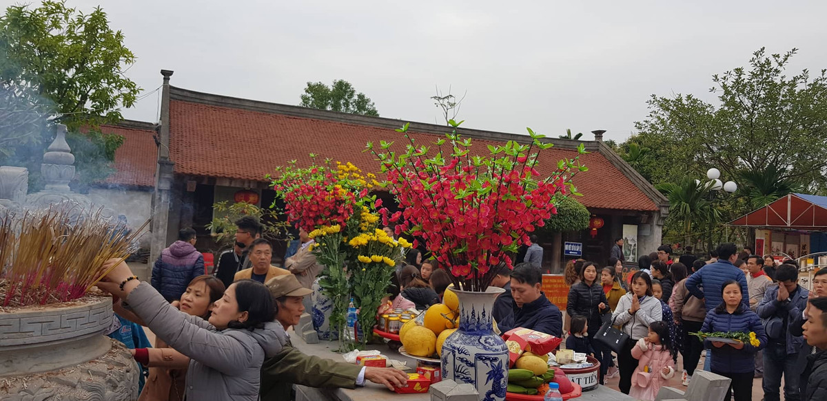 Du khách thành kính dâng hương Đại danh y Thiền sư Tuệ Tĩnh.