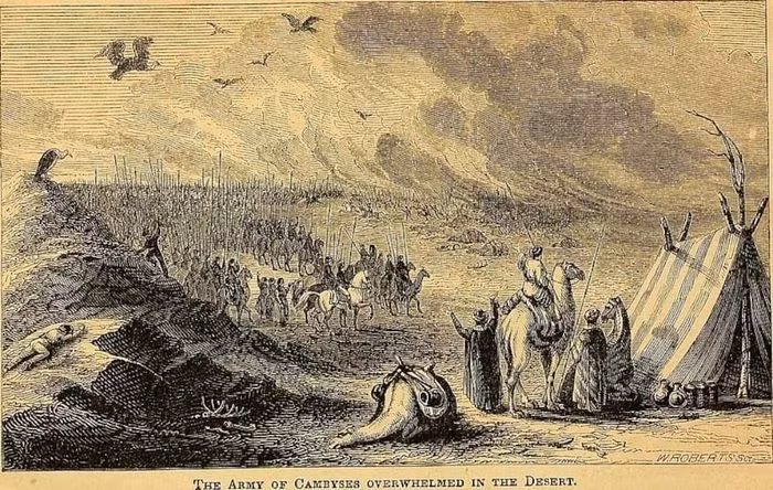 Vào hơn 2.500 năm trước, vua Cambyses II của Ba Tư đã phái một đội quân 50.000 người để tấn công người Ammonians tại ốc đảo Siwa.