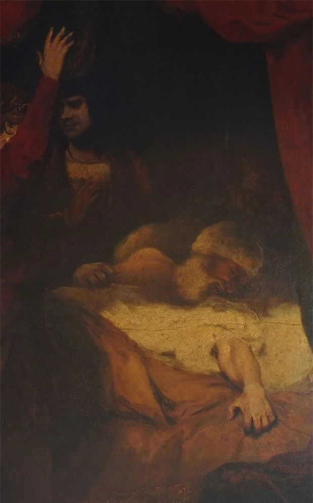 Bức tranh cổ tái hiện cảnh cái chết của Hồng y Beaufort từ vở kịch "Henry VI, Part 2" của Shakespeare.