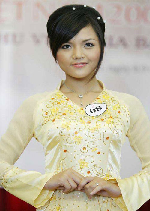 Năm 2008, Thu Quỳnh thi Hoa hậu Việt Nam để biến ước mơ làm hoa hậu thành sự thật. Ảnh: Gia đình xã hội