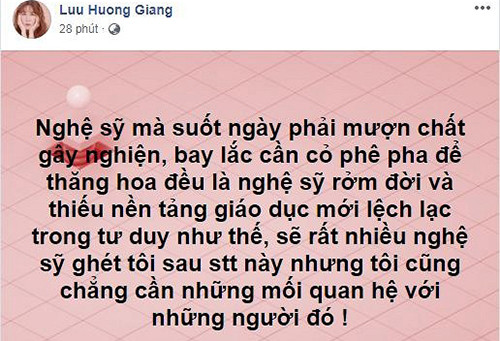 Luu Huong Giang len an nghe si muon chat gay nghien de thang hoa