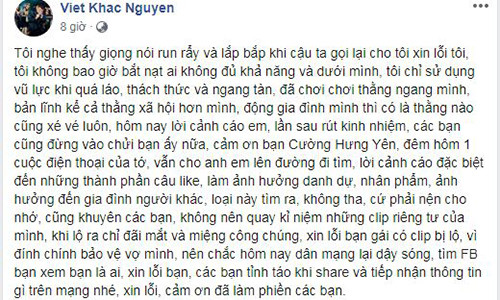 Khac Viet buc xuc khi vo bi antifan vu khong lo clip nong-Hinh-3